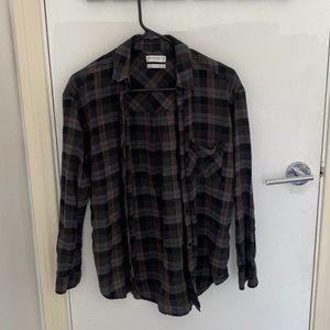 Aritzia Community Oversized Plaid Button-Up Women's XXS